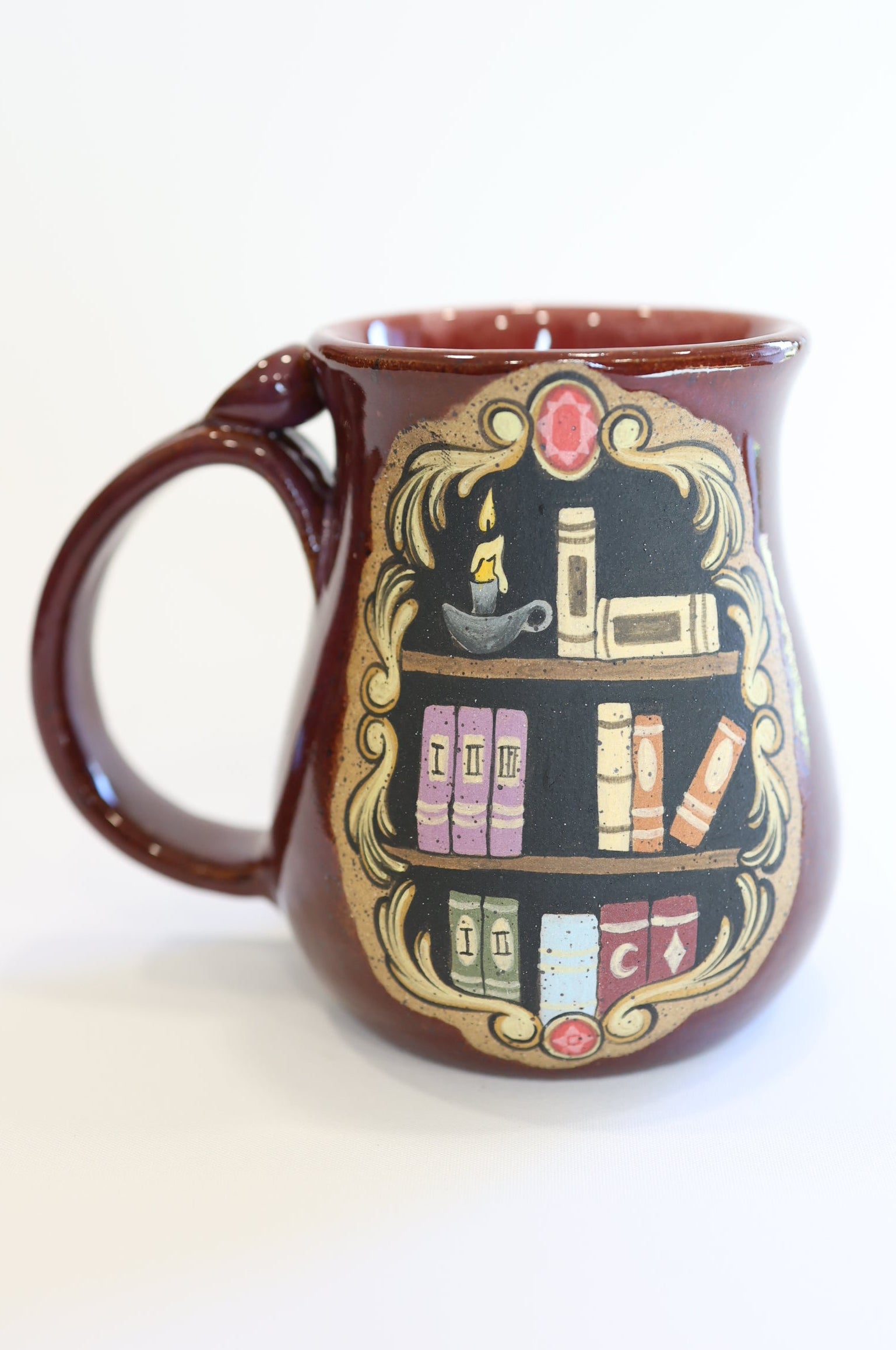 Plum Bookshelf Mug