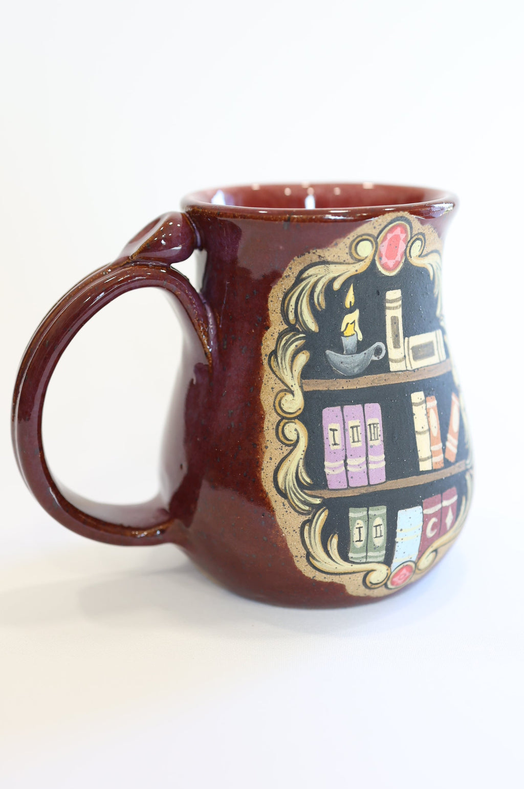 Plum Bookshelf Mug