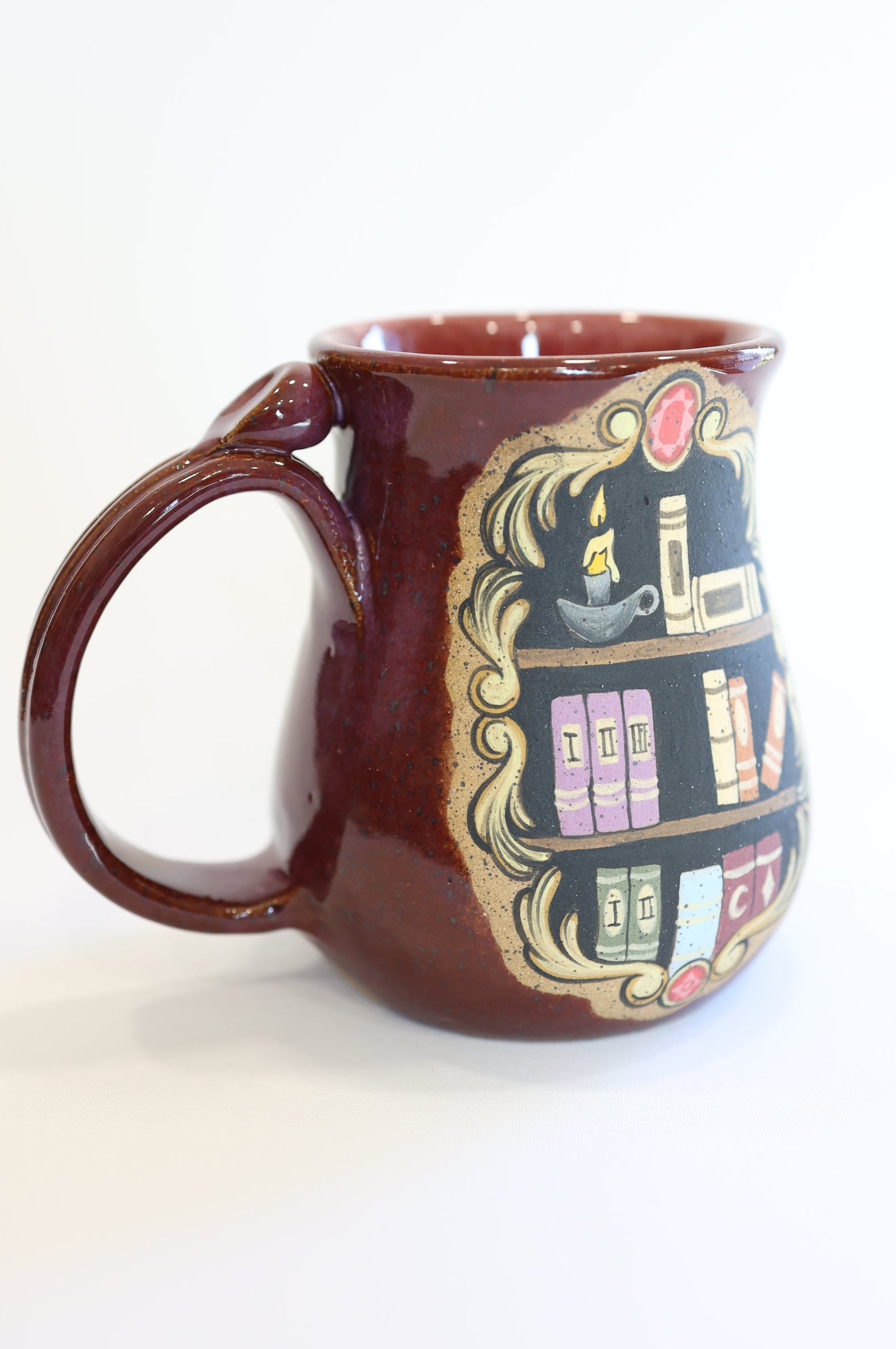 Plum Bookshelf Mug