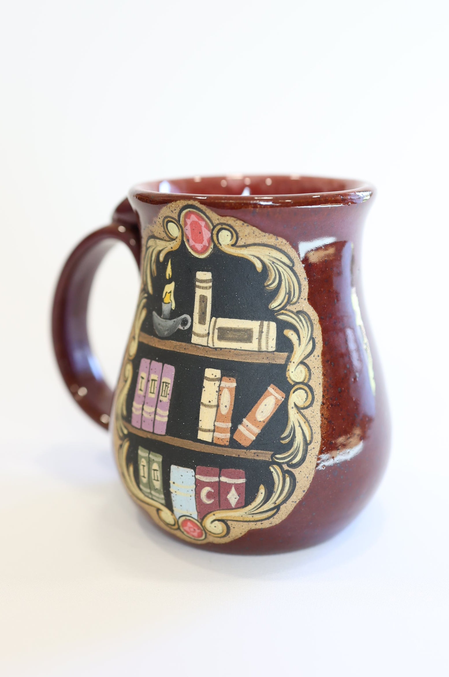 Plum Bookshelf Mug