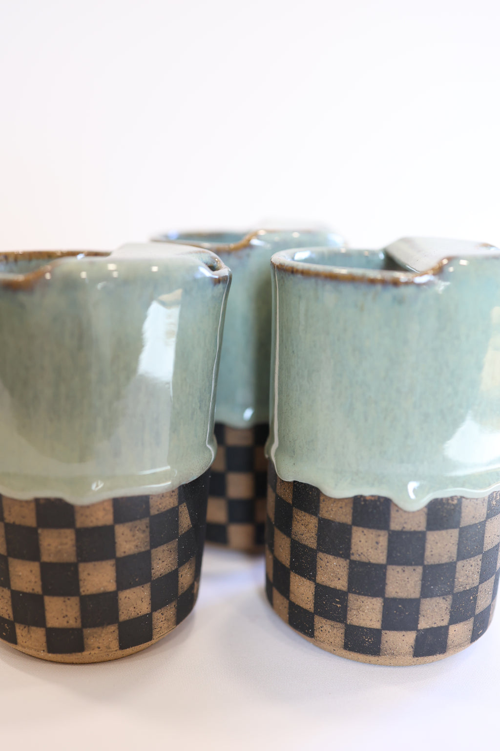 Green Checkered Travel Mug