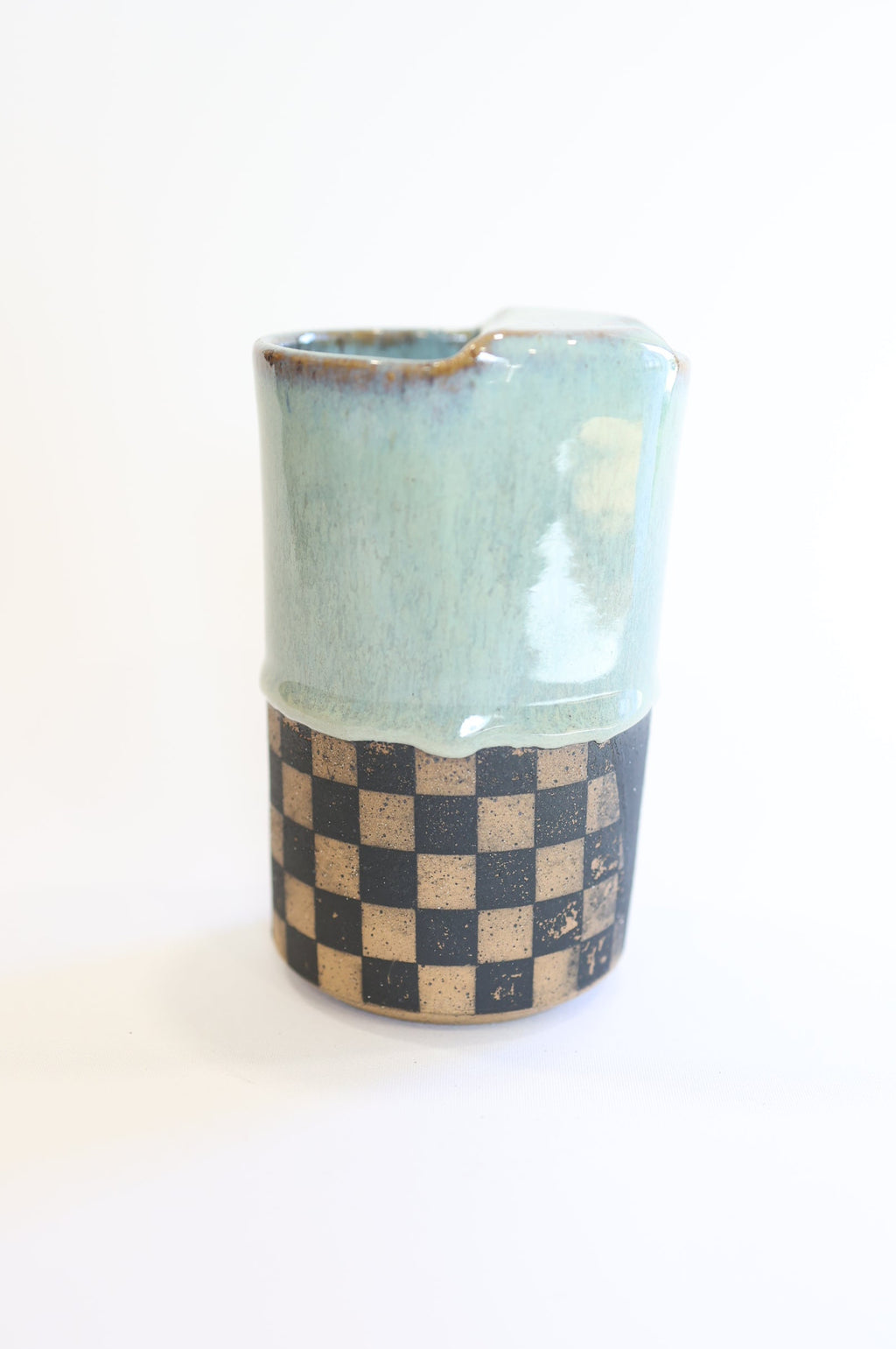 Green Checkered Travel Mug