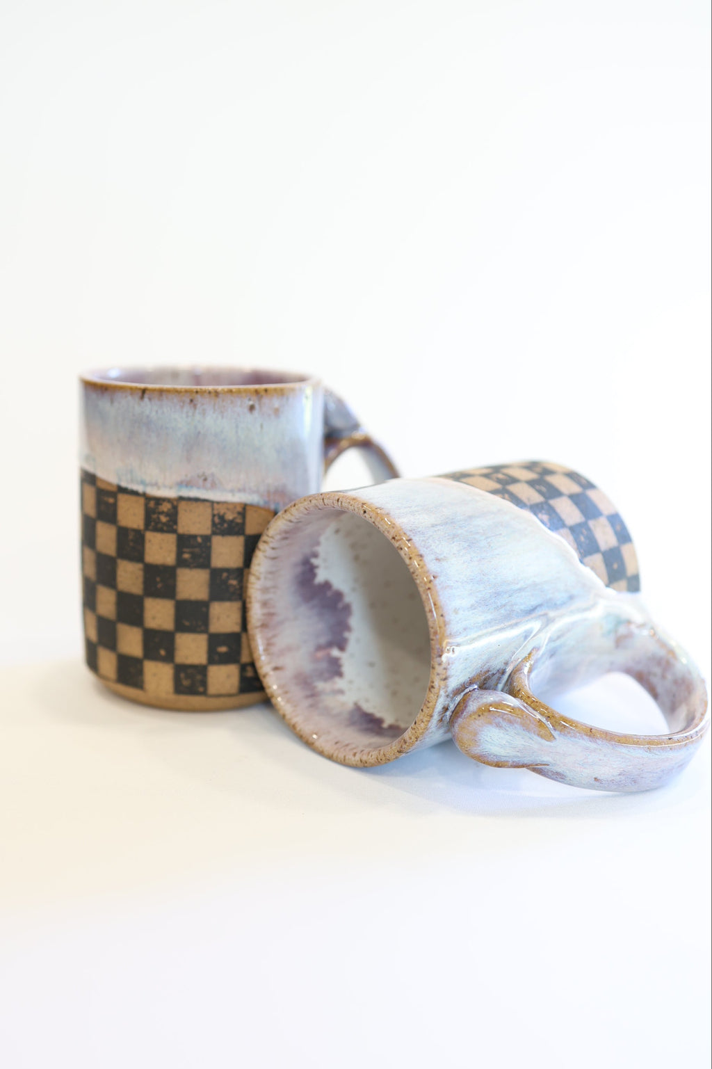 Pink/Lavender Checkered Mug