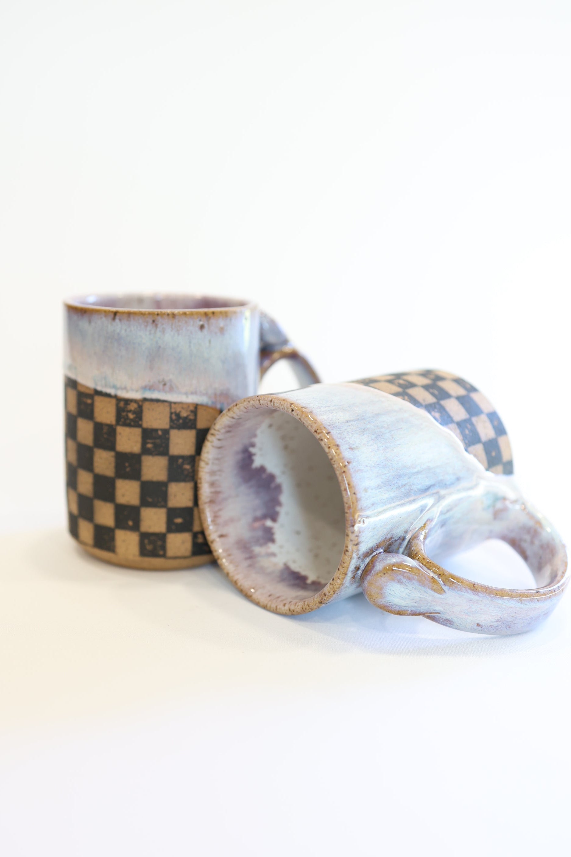 Pink/Lavender Checkered Mug