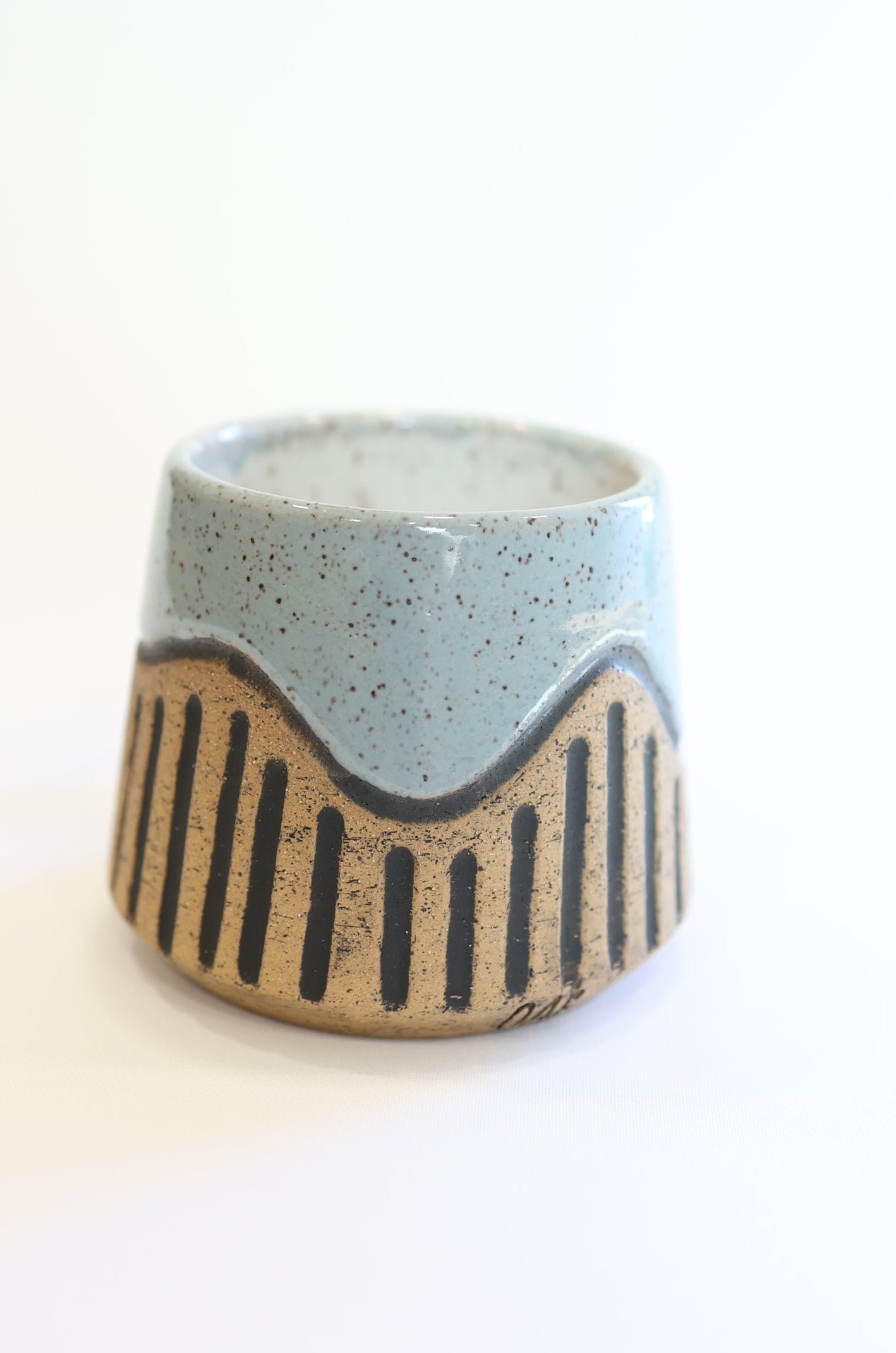 Blue Carved Mug