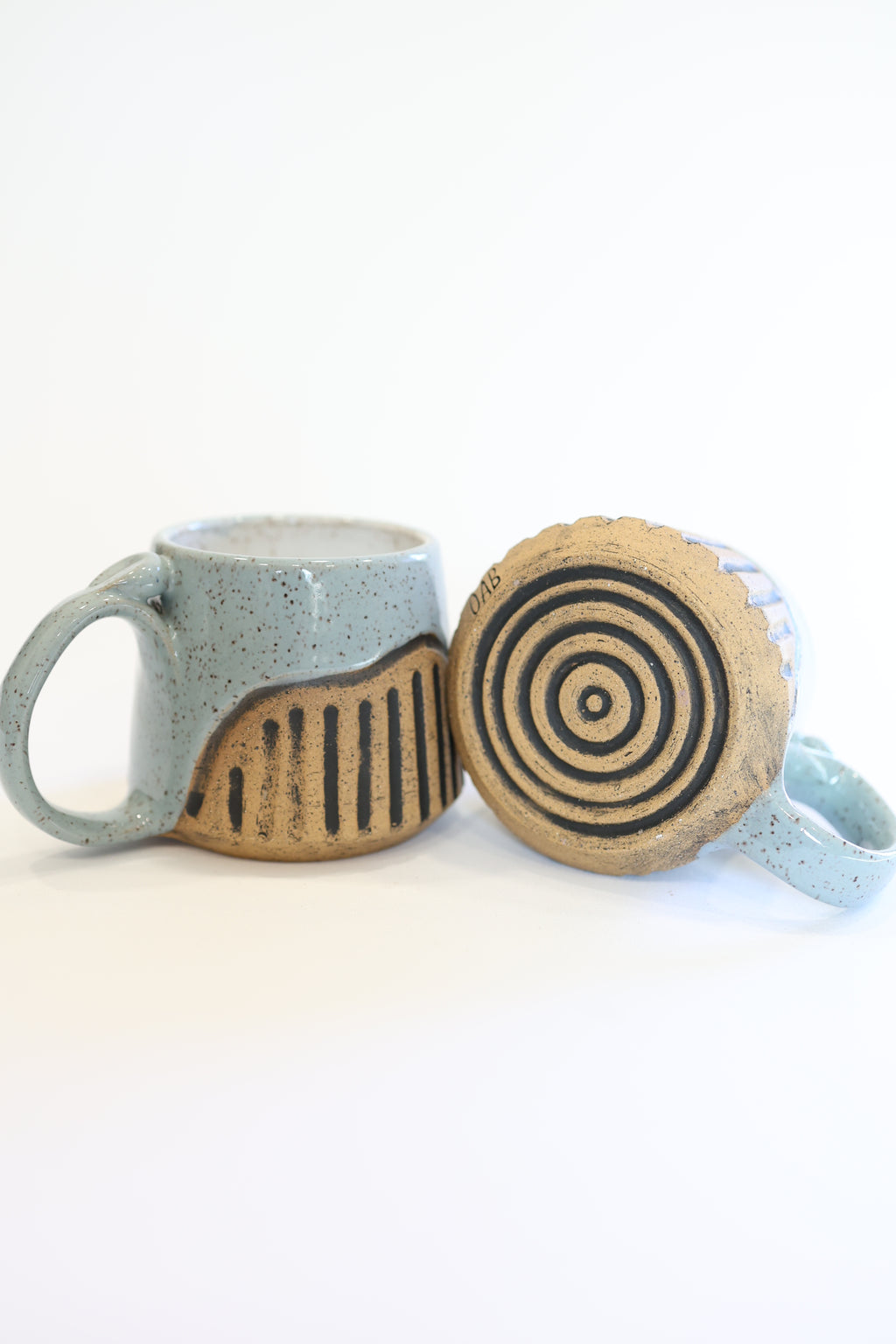 Blue Carved Mug