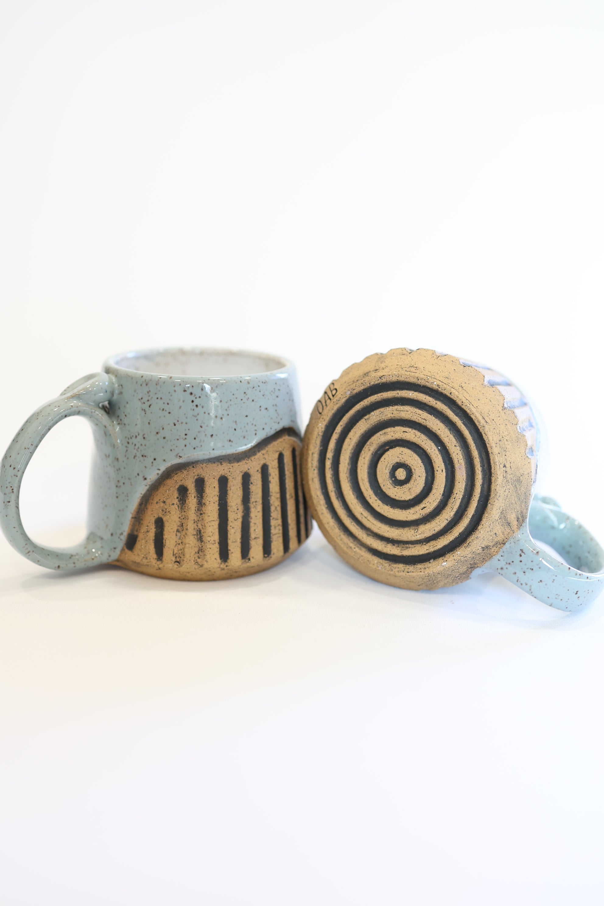 Blue Carved Mug