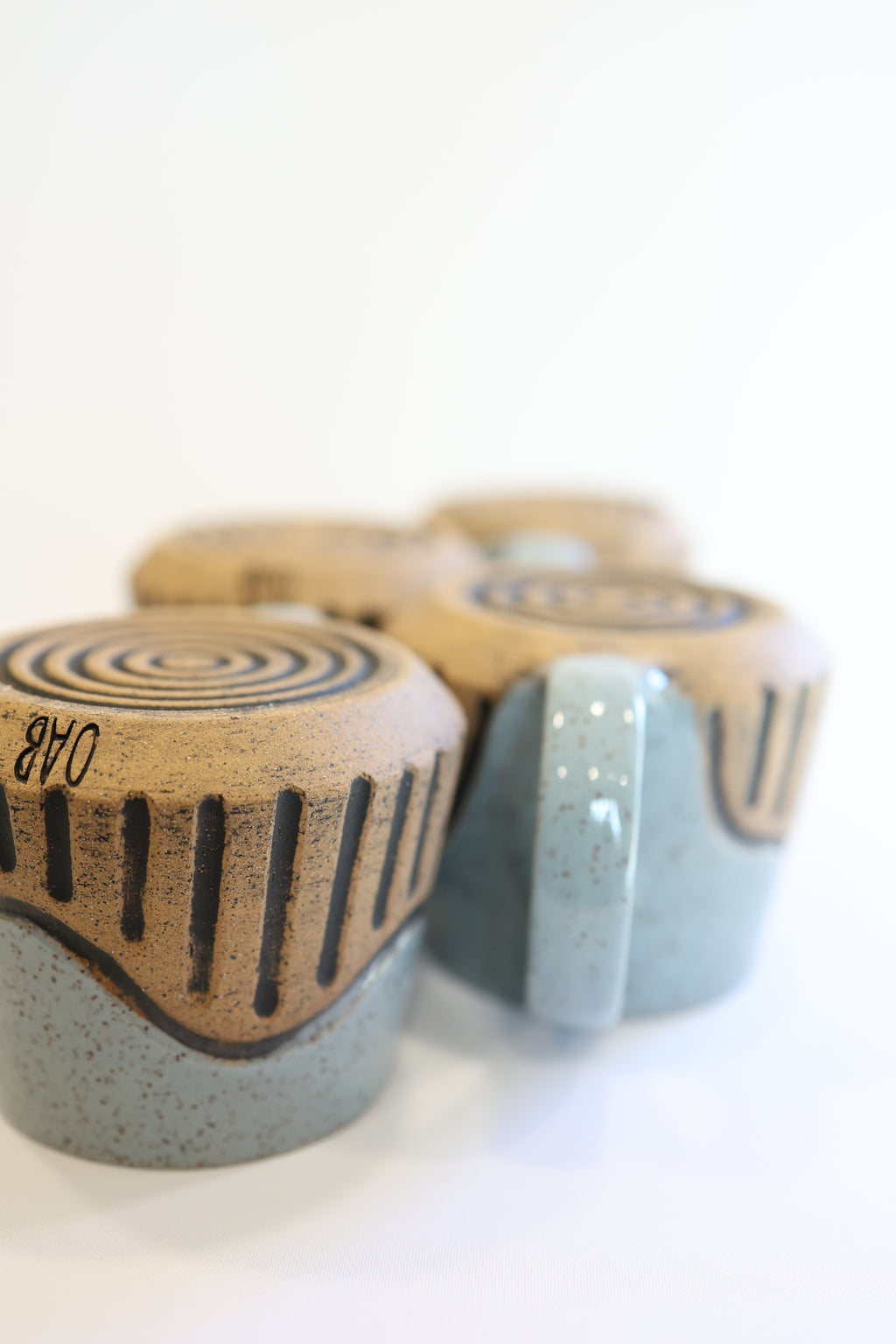Blue Carved Mug