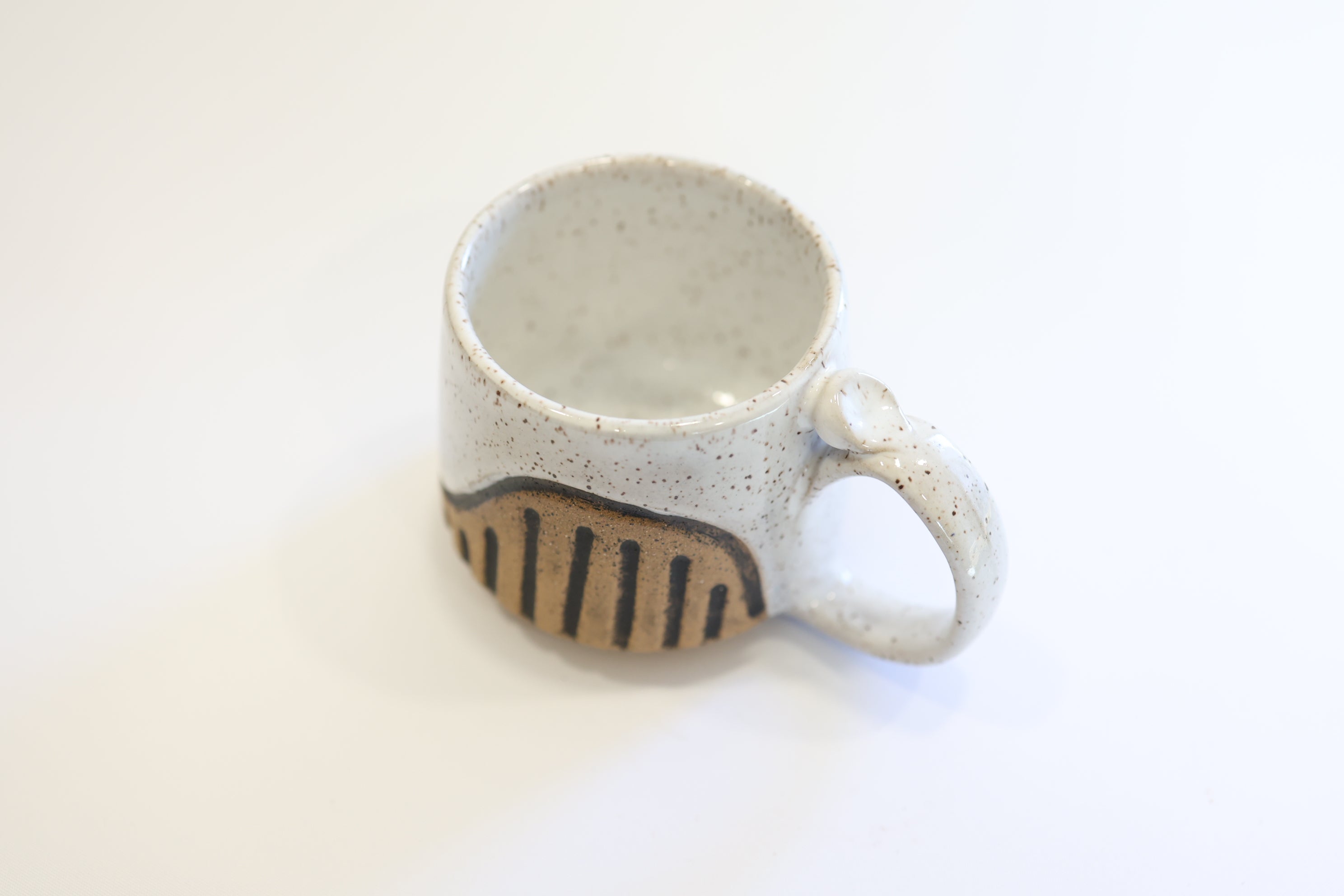 White Carved Mug