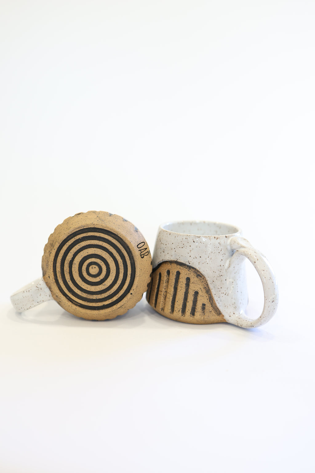 White Carved Mug